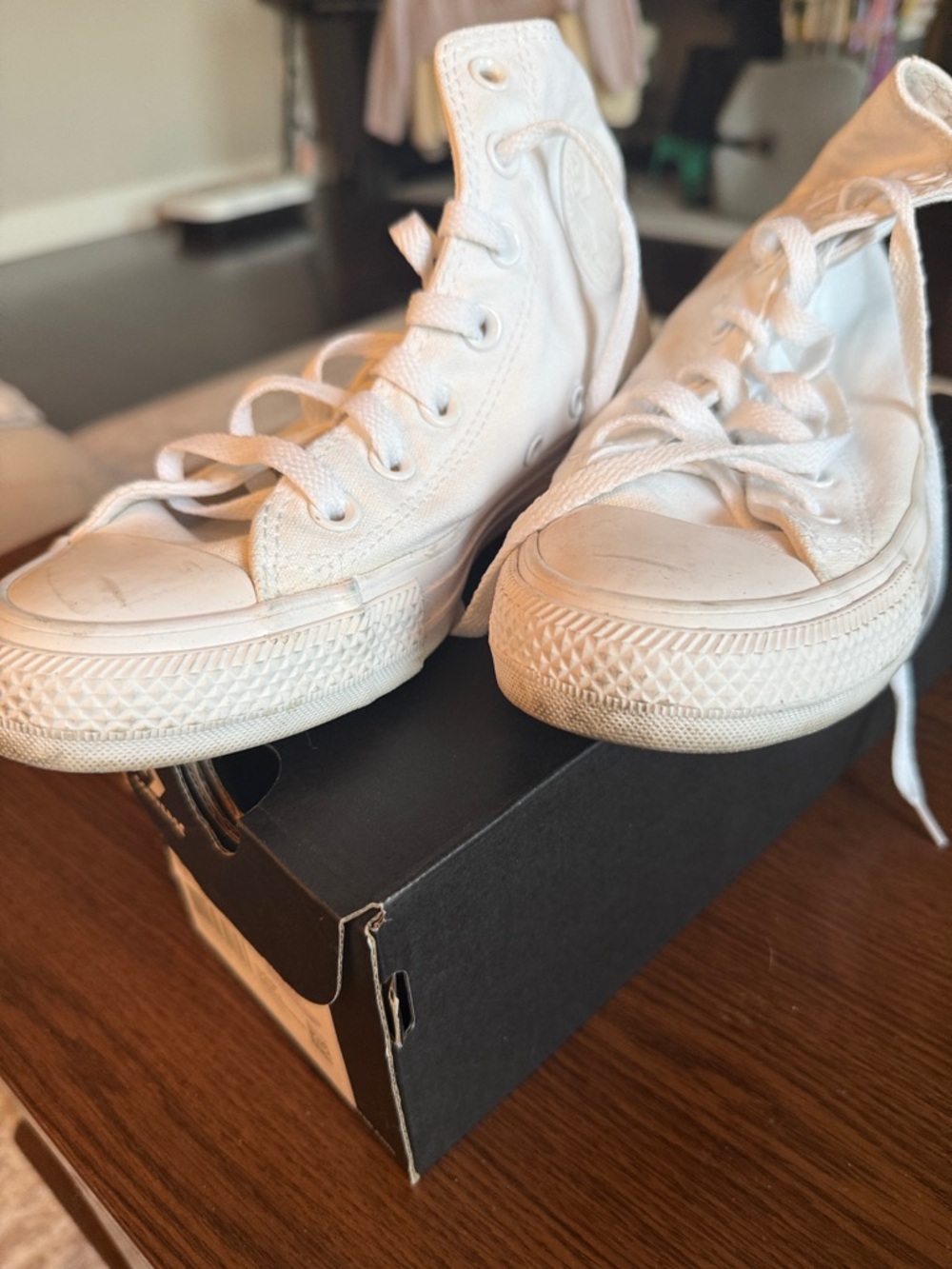 Converse White Monochrome Classic White High-Top Canvas Sneakers